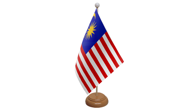 Malaysia Small Flag with Wooden Stand